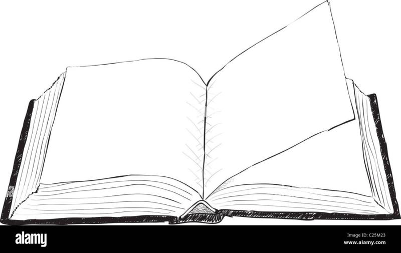 Развернутая книга карандашом