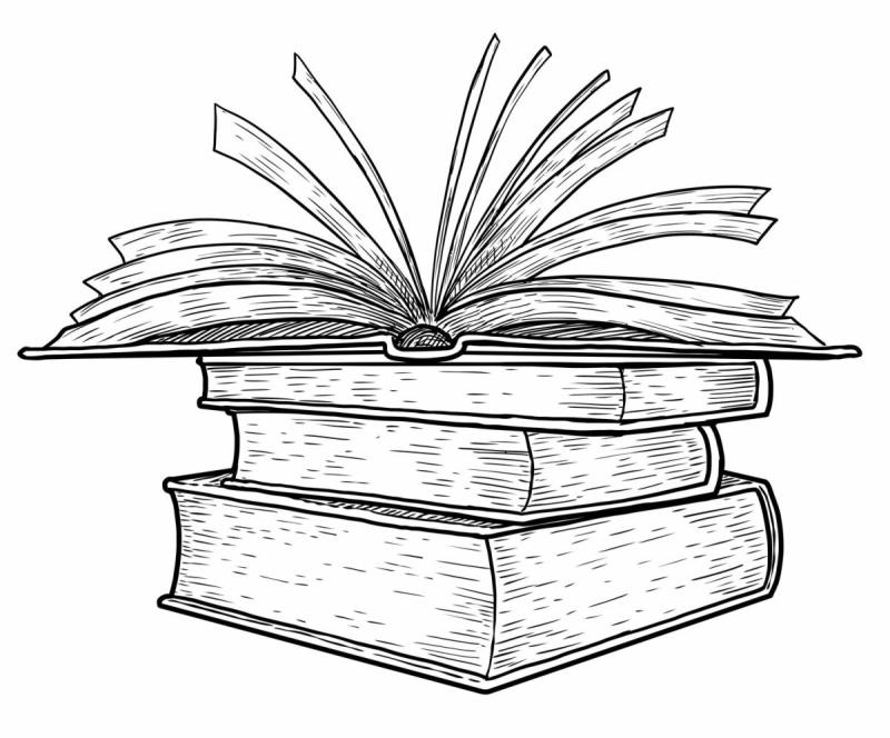 Открытая книга гравюра