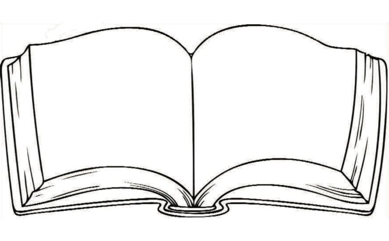Открытая книга раскраска для детей