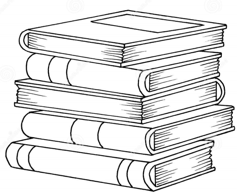 Стопка книг черно белая