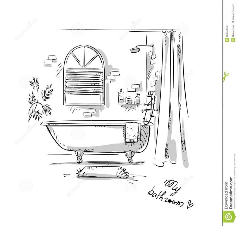 Скетч ванной комнаты