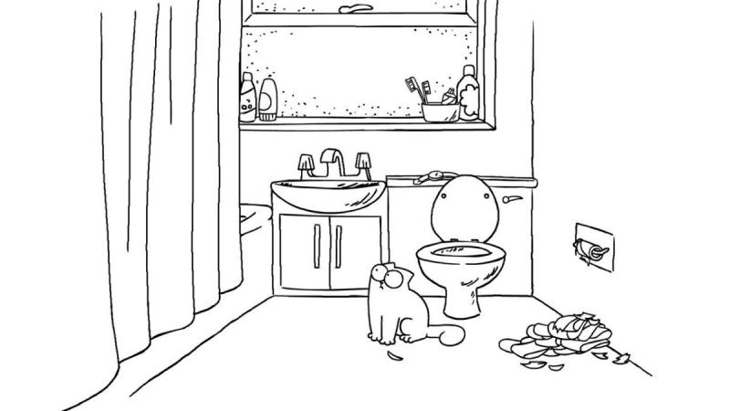 Раскраска ванной комнаты