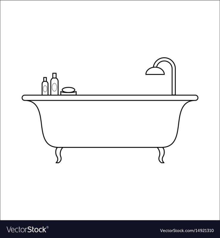 Ванная контурный рисунок