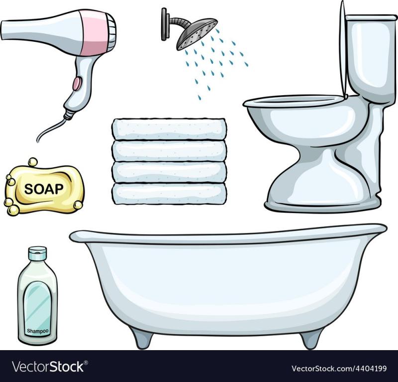 Предметы для ванны для бумажных кукол