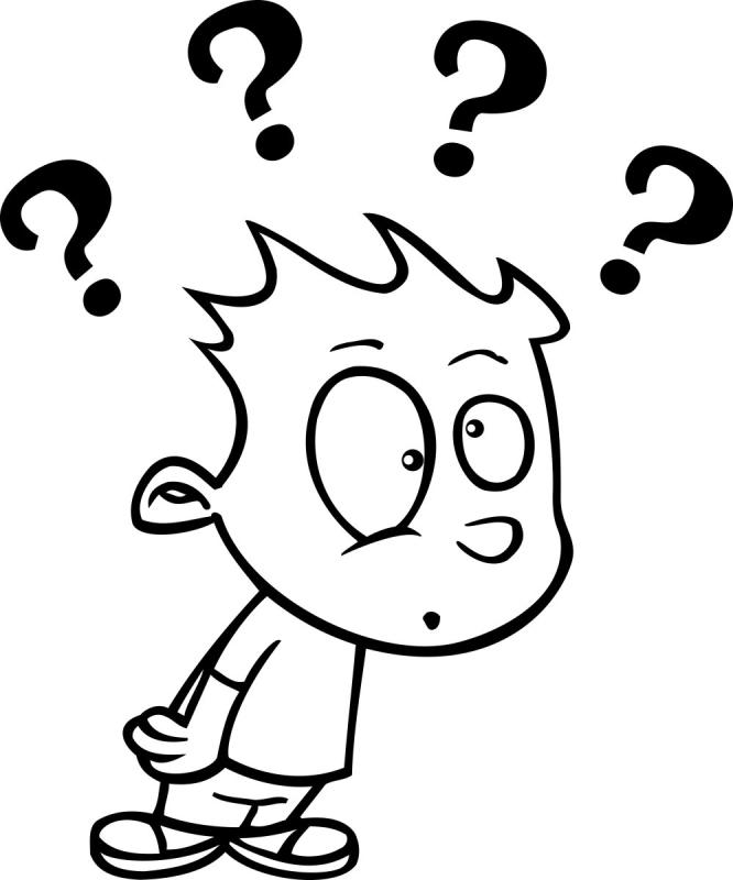 Раскраска ребенок думает