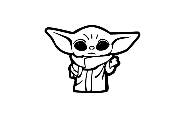 Раскраска Звездные войны малыш йода