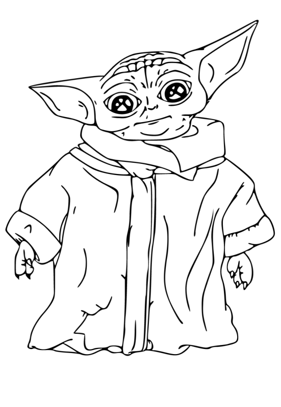 Маленький йода раскраска