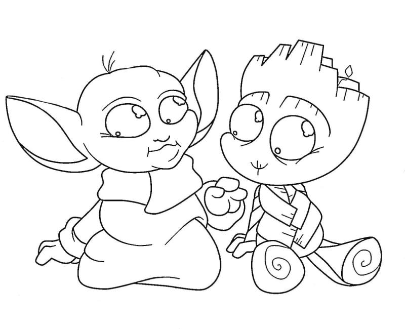 Грогу раскраска