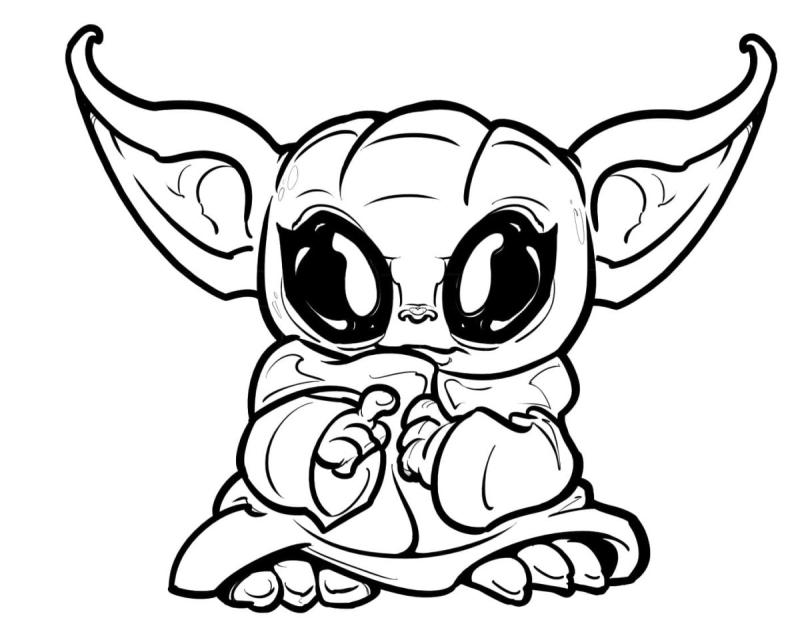 Малыш йода раскраска