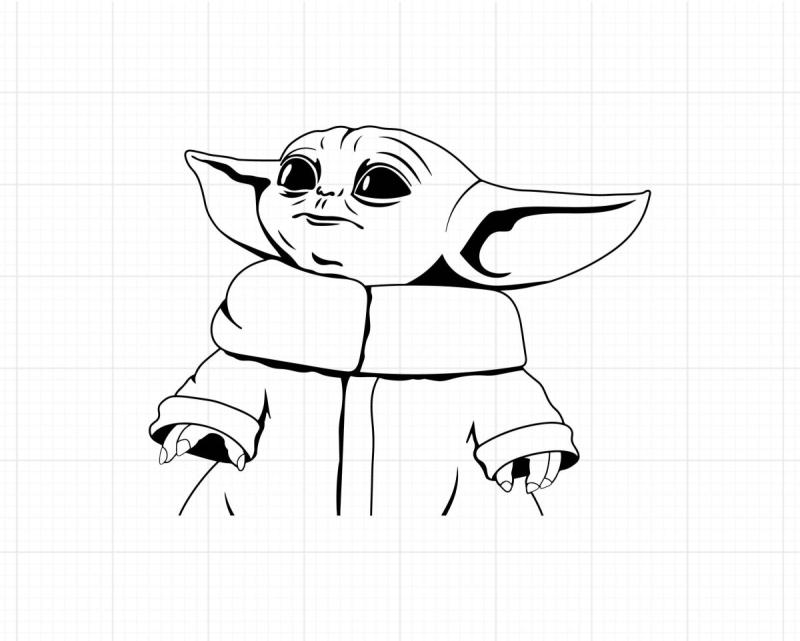 Раскраска Звездные войны малыш йода