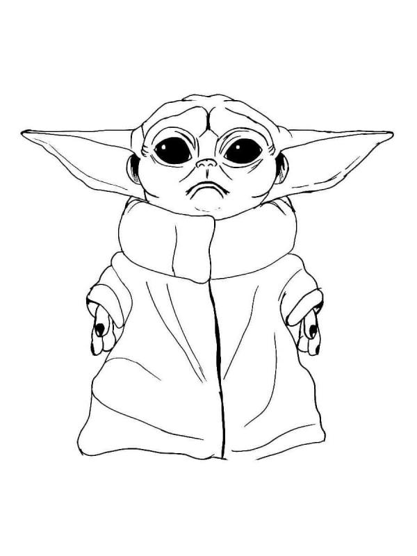 Раскраска Звездные войны йода бейби