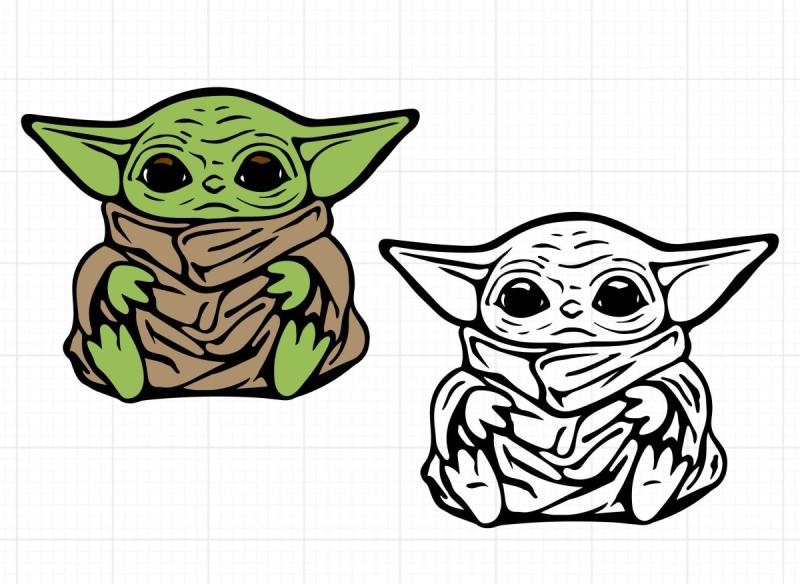 Малыш йода раскраска