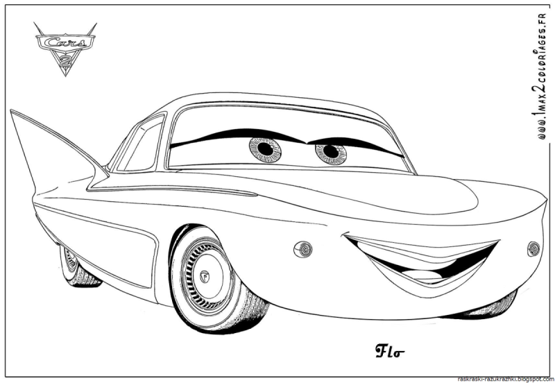 Машинка молния Маккуин раскраска Тачки 2