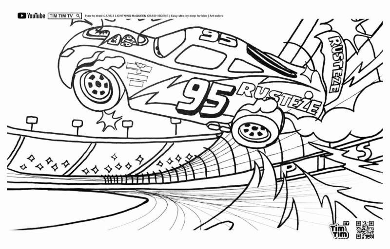 Раскраски Тачки 3 Маквин разбился