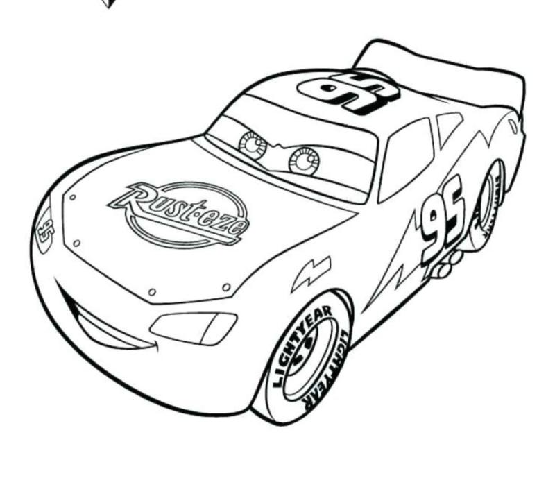 Раскраска машинки молния Маквин