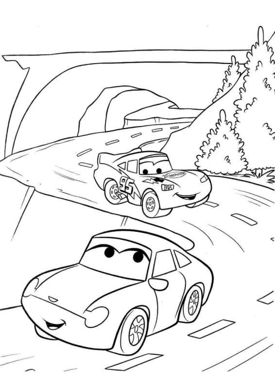 Молния Маккуин и Салли раскраска