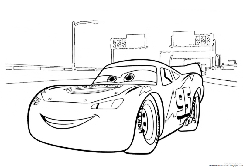 Молния Маккуин Тачки 3 раскраска