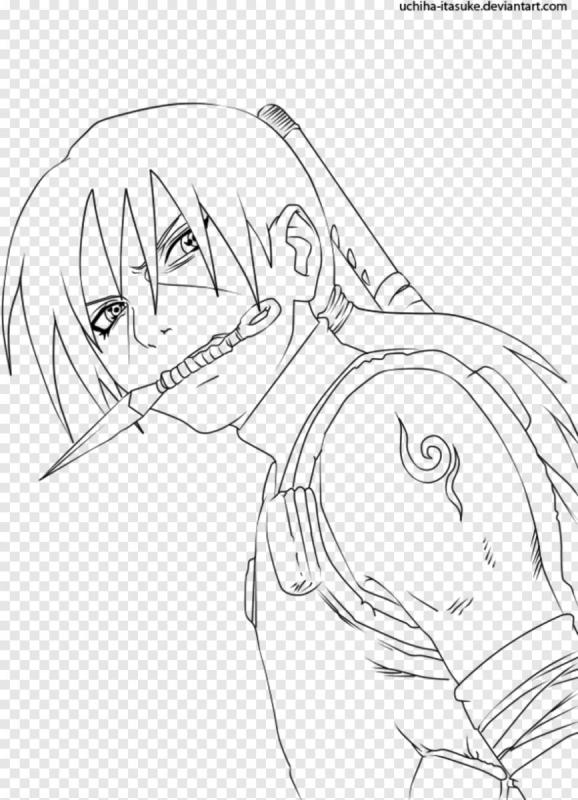 Раскраски аниме Наруто Саске