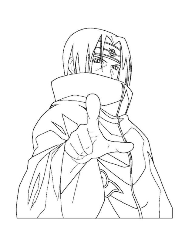 Раскраски аниме Наруто Итачи Чиби