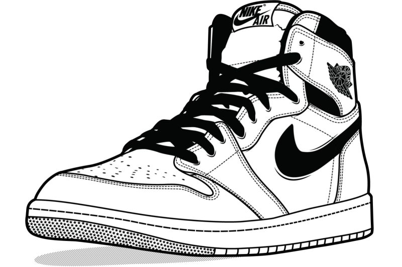 Nike Air Jordan 1 High черно белые