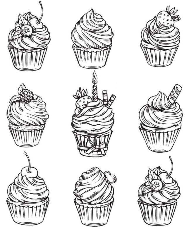 Сладости. Раскраска