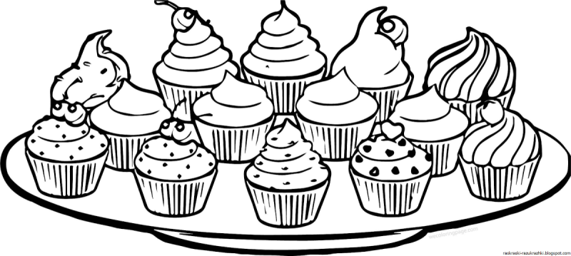 Раскраски пирожные