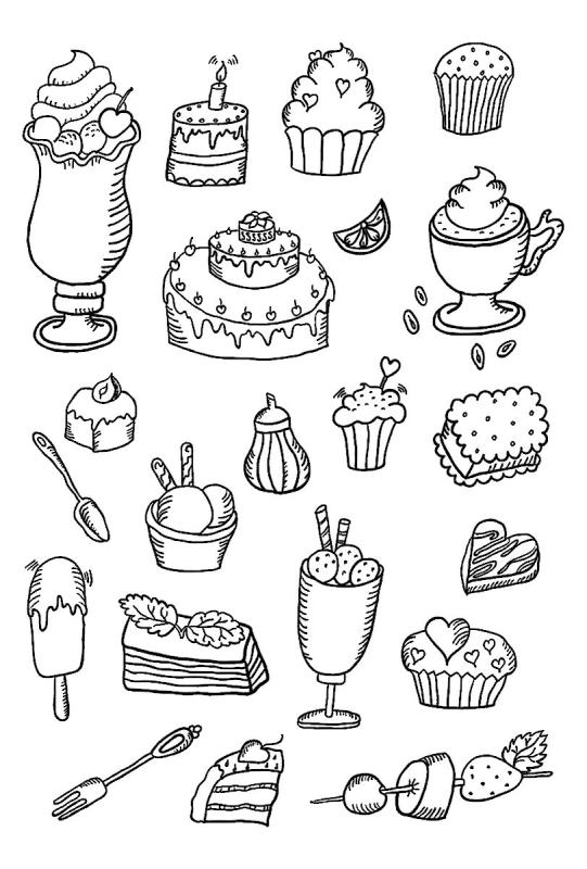 Сладости для срисовки карандашом