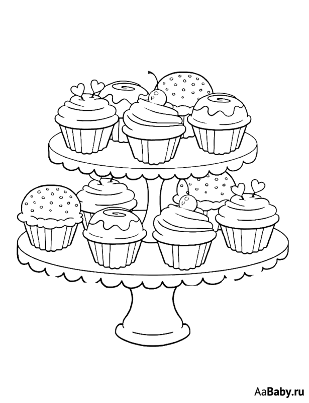 Раскраски пирожные