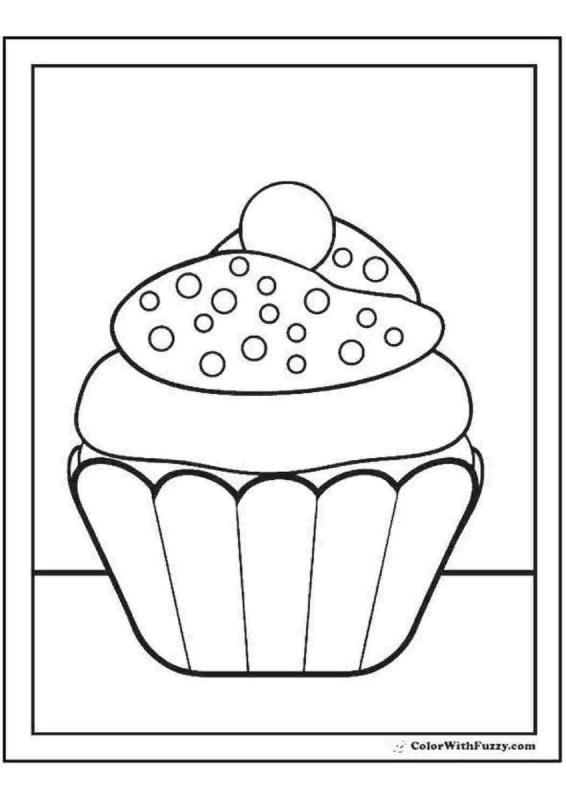 Раскраска торт пирожное