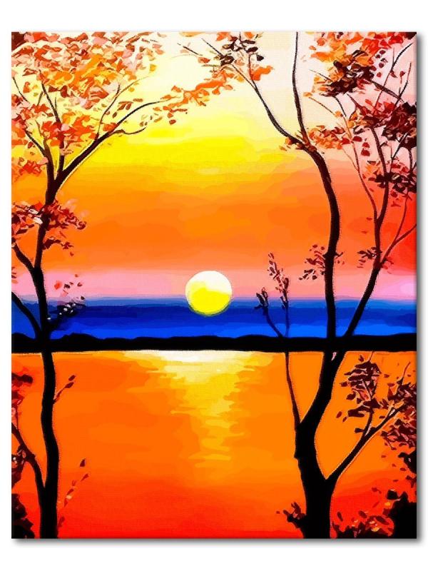 Пейзаж гуашью