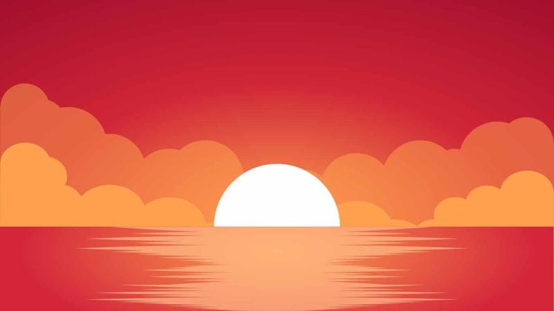 Закат иллюстрация