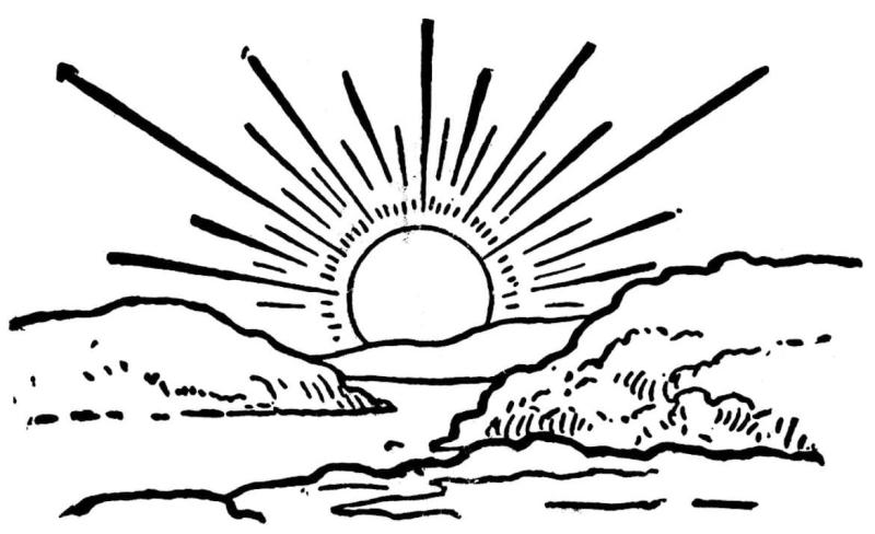 Раскраски закат солнца на море