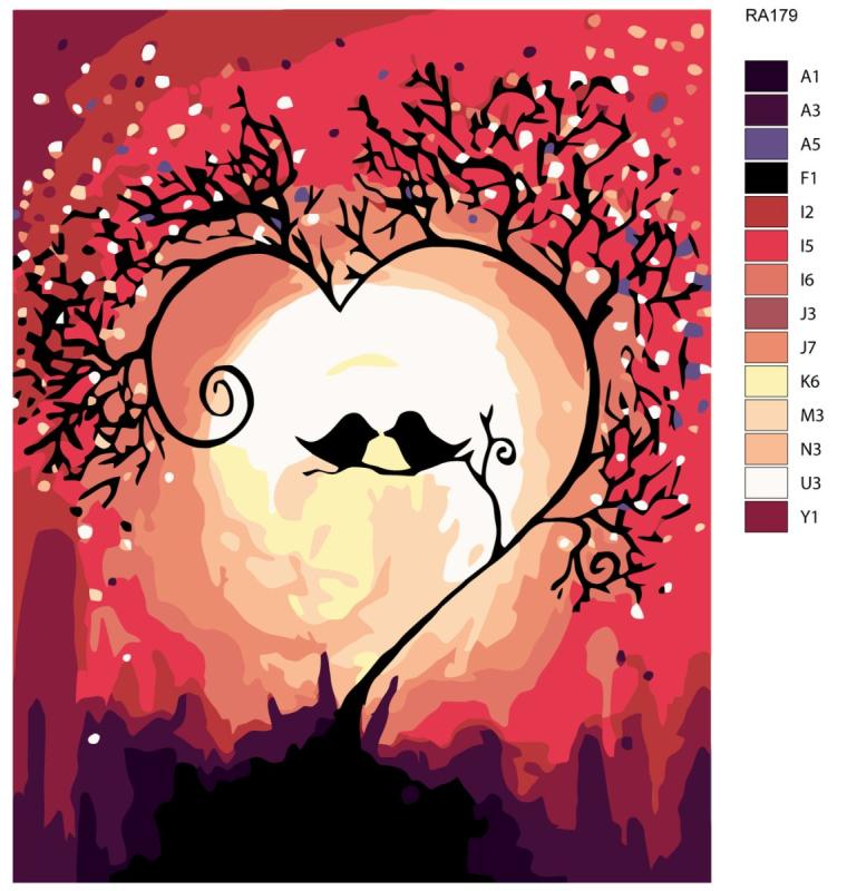 Рисунки красками любовь