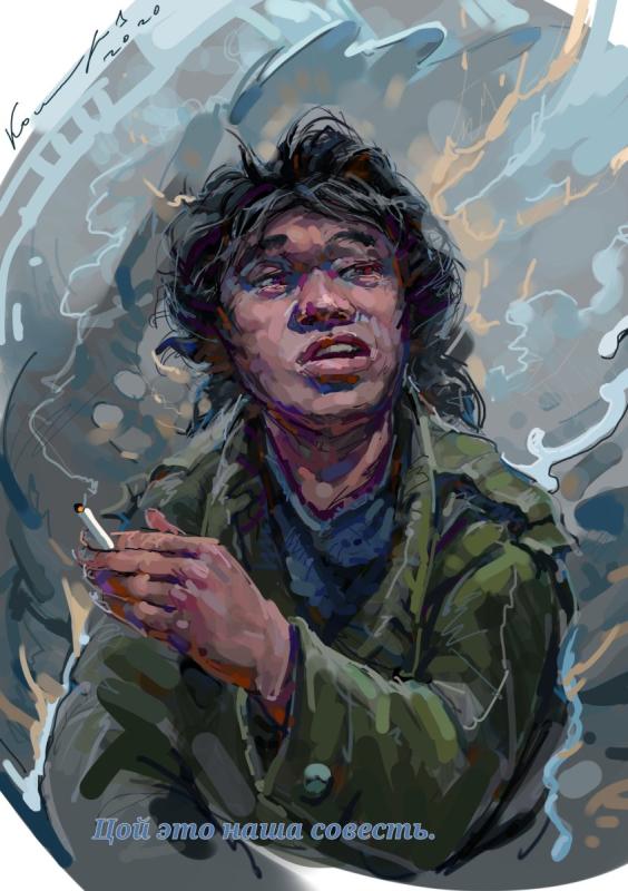 Виктор Цой арт аниме