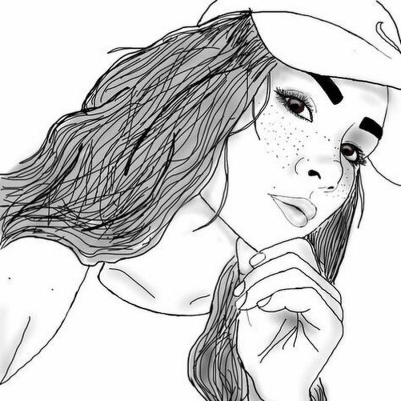Раскраска девочка с волосами