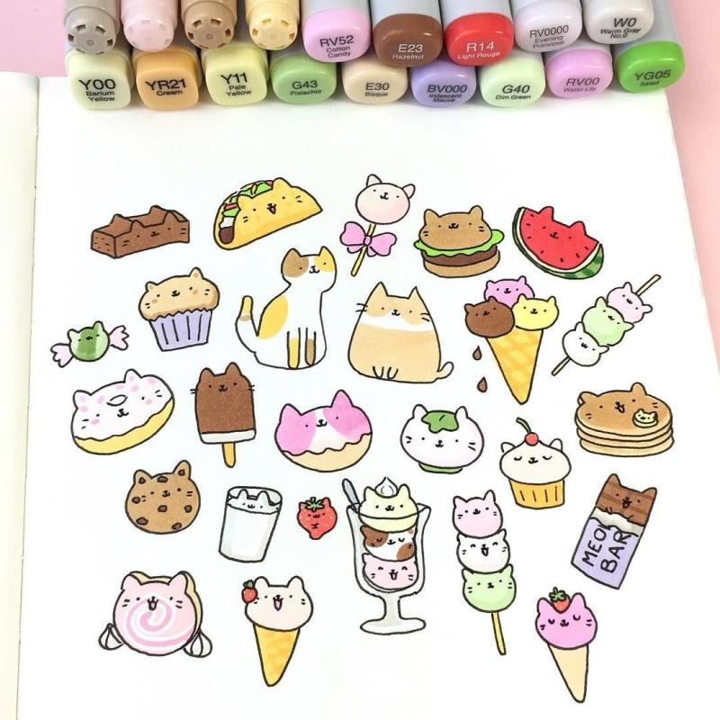 Мини рисуночки для наклеек маркерами