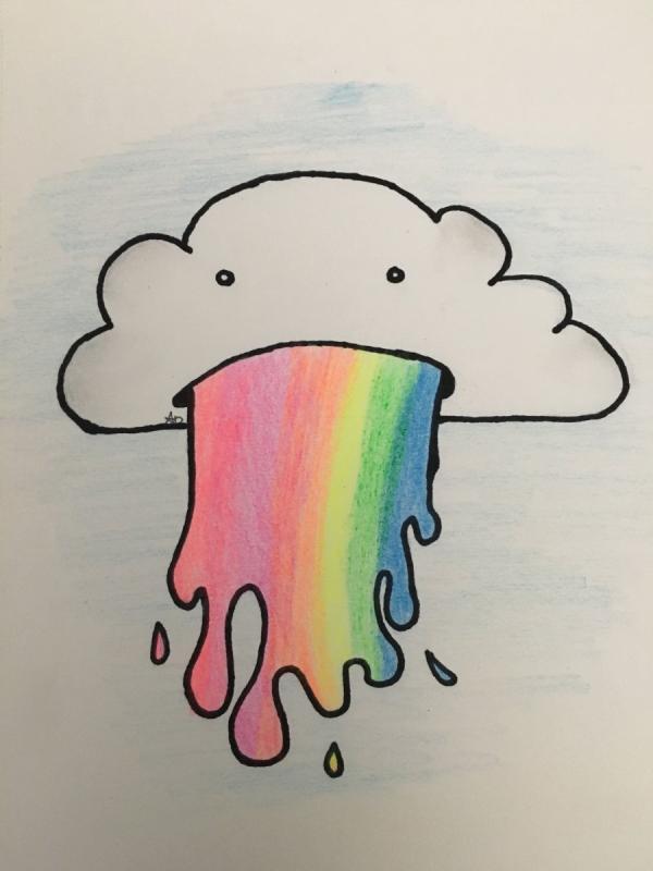 Рисунки для срисовки лёгкие радужные