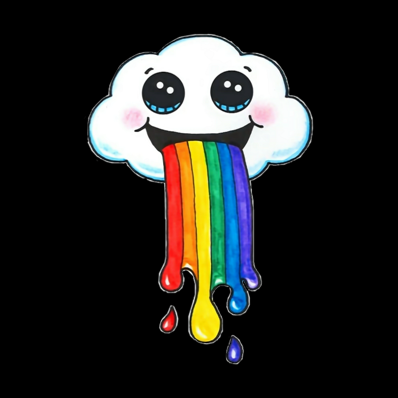 Кавайное облачко с радугой