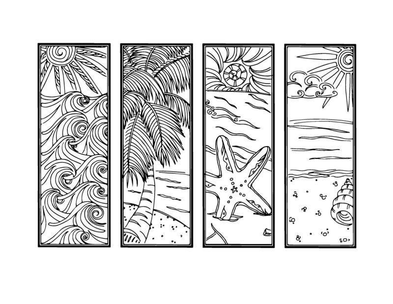 Книжные закладки раскраски