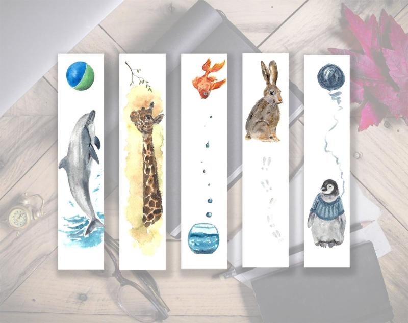 Книжные закладки акварелью