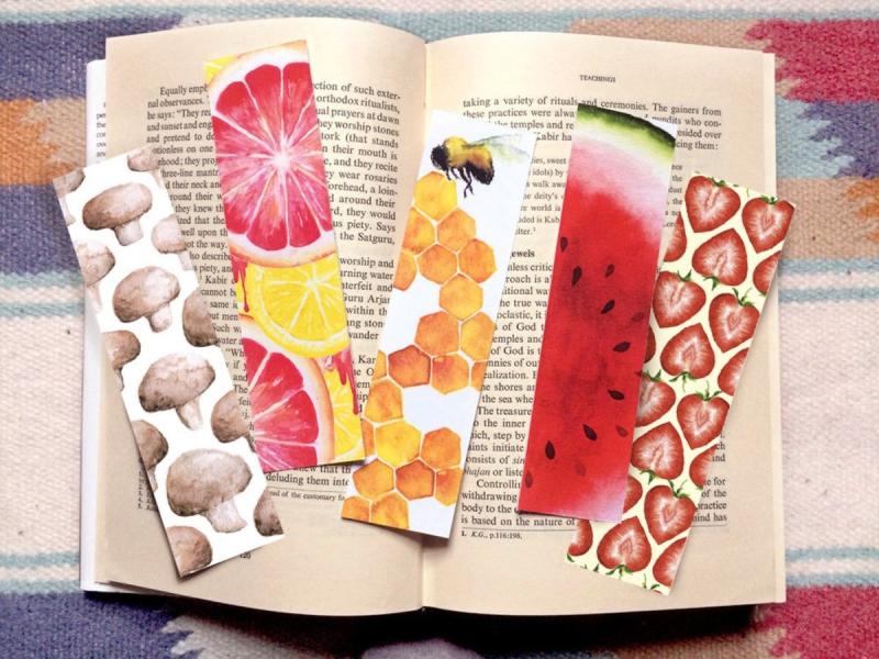 Закладки для книг с фруктами
