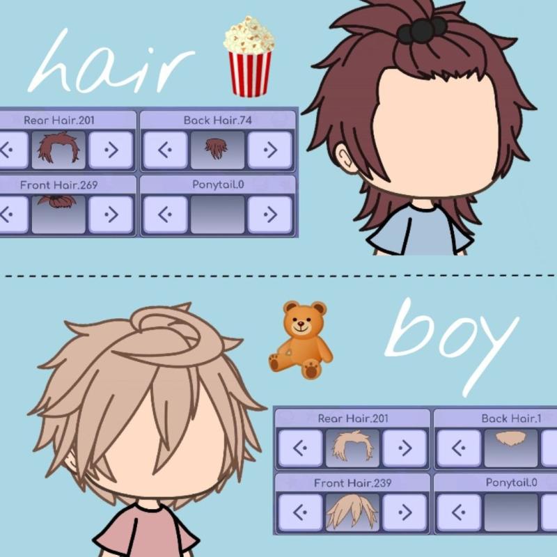 Гача лайф причёски для мальчиков