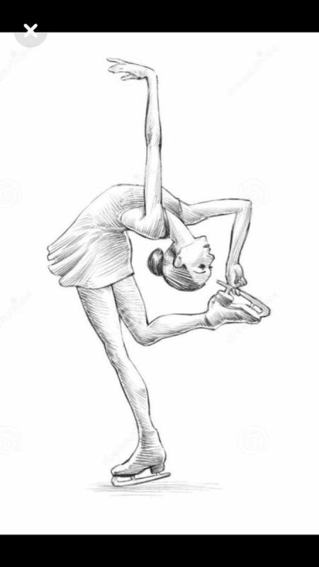 Гимнастка рисунок карандашом