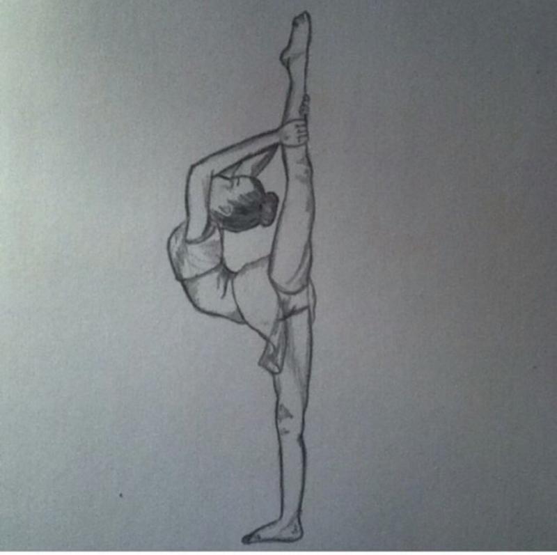 Гимнастка рисунок карандашом