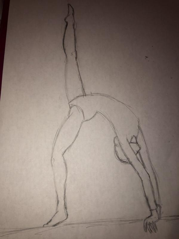 Гимнастка рисунок карандашом