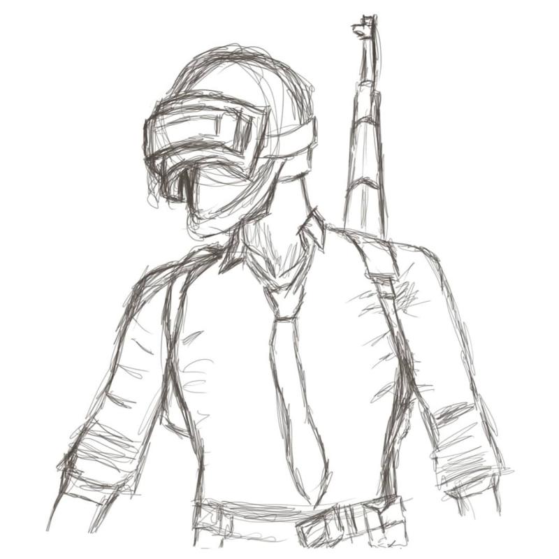 ПАБГ для срисовки карандашом