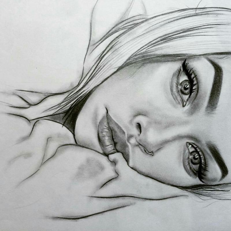 Роза карандашом