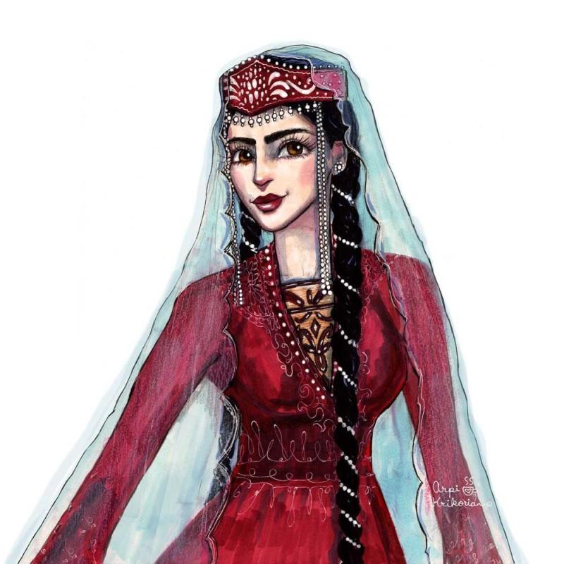 Девушка в хиджабе иллюстрация