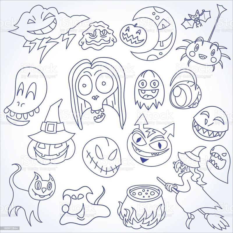 Рисунок на тему Хэллоуин карандашом