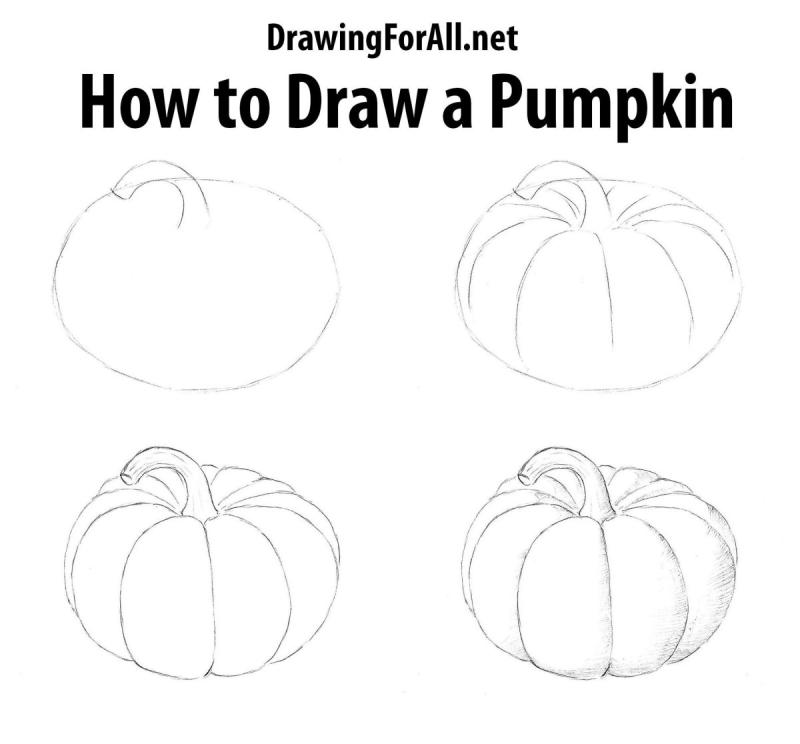 Тыква на Хэллоуин рисунок карандашом
